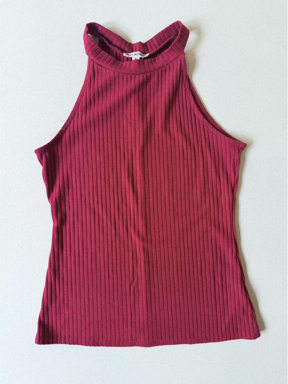 Zenana Outfitters Ribbed Sleeveless Top, Size Small